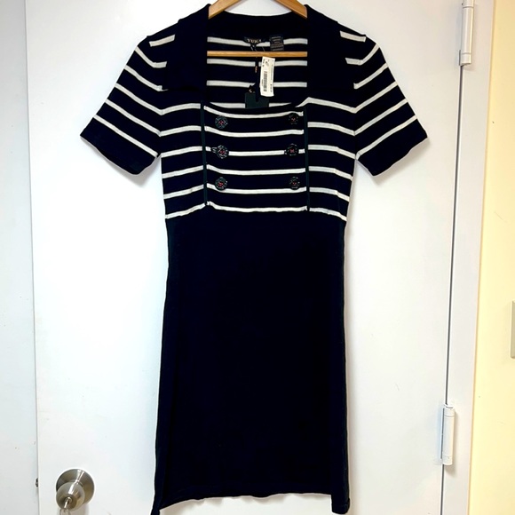 NWT YUKA STRIPED DRESS IN BLACK AND WHITE - Picture 1 of 8